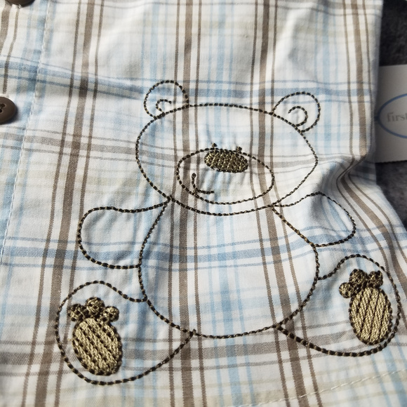 NWT! 3-6 Mos Button down Shirt & khaki shorts set - Picture 2 of 6